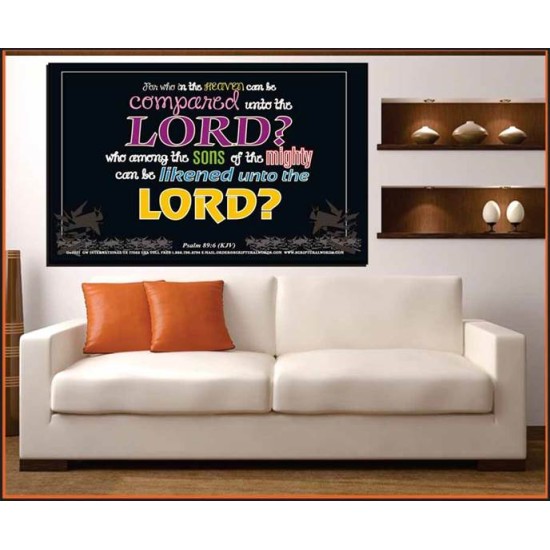 WHO IN THE HEAVEN CAN BE COMPARED   Bible Verses Wall Art Acrylic Glass Frame   (GWOVERCOMER2021)   