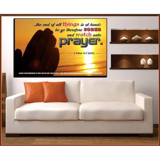 WATCH AND PRAY   Christian Wall Art Poster   (GWOVERCOMER3887)   