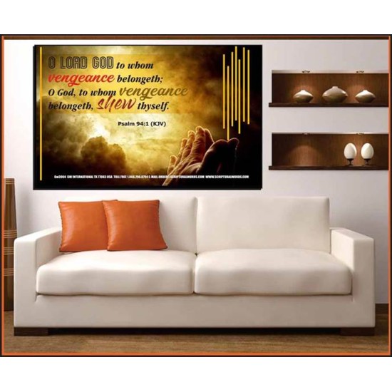 VENGEANCE BELONGS TO GOD   Acrylic Glass Frame Scripture Art   (GWOVERCOMER3904)   