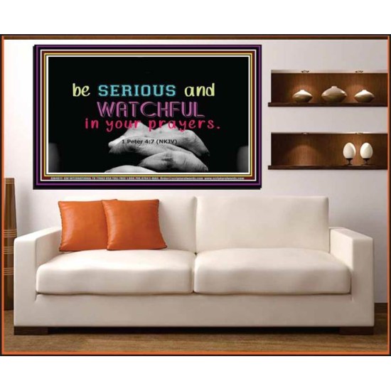 WATCH AND PRAY   Inspirational Wall Art Wooden Frame   (GWOVERCOMER4011)   