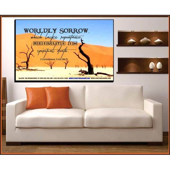 WORDLY SORROW   Custom Frame Scriptural ArtWork   (GWOVERCOMER4390)   