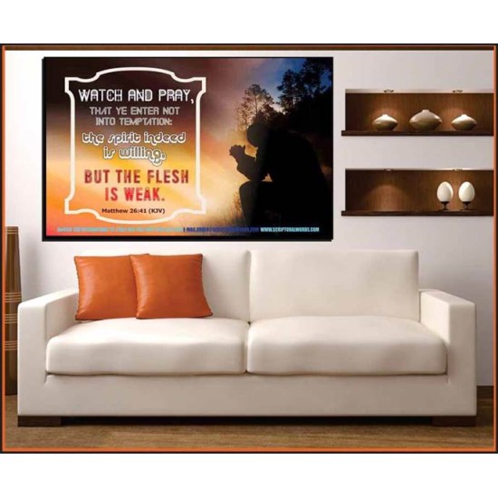 WATCH AND PRAY   Scripture Art Prints Framed   (GWOVERCOMER4746)   