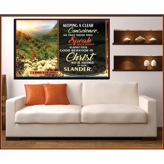 A CLEAR CONSCIENCE   Scripture Frame Signs   (GWOVERCOMER6734)   