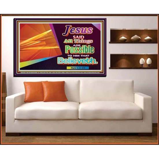 ALL THINGS ARE POSSIBLE   Inspiration Wall Art Frame   (GWOVERCOMER7936)   