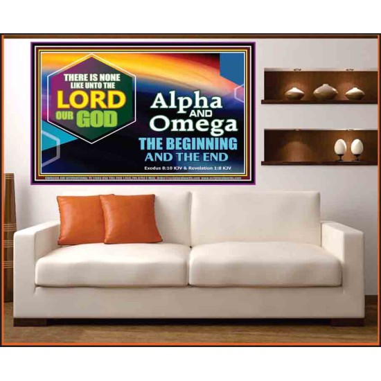 ALPHA AND OMEGA   Christian Quotes Framed   (GWOVERCOMER8649L)   
