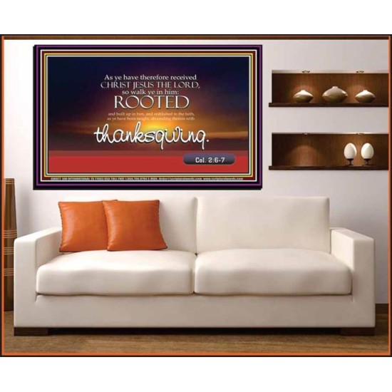 ABOUNDING THEREIN WITH THANKGIVING   Inspirational Bible Verse Framed   (GWOVERCOMER877)   