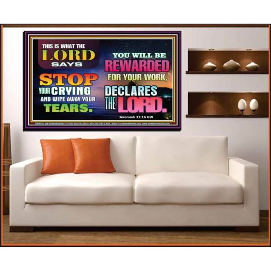 WIPE AWAY YOUR TEARS   Framed Sitting Room Wall Decoration   (GWOVERCOMER8918)   