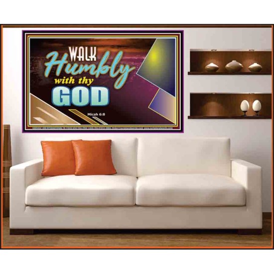 WALK HUMBLY WITH THY GOD   Scripture Art Prints Framed   (GWOVERCOMER9452)   