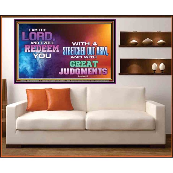 A STRETCHED OUT ARM   Bible Verse Acrylic Glass Frame   (GWOVERCOMER9482)   
