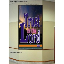 TRUST IN THE LORD   Christian Artwork Acrylic Glass Frame   (GWOVERCOMER1030)   "44X62"