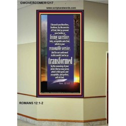 A LIVING SACRIFICE   Bible Verses Framed Art   (GWOVERCOMER1217)   "44X62"