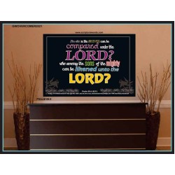 WHO IN THE HEAVEN CAN BE COMPARED   Bible Verses Wall Art Acrylic Glass Frame   (GWOVERCOMER2021)   "62x44"