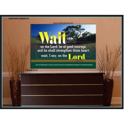 WAIT ON THE LORD   Contemporary Wall Decor   (GWOVERCOMER270)   "62x44"