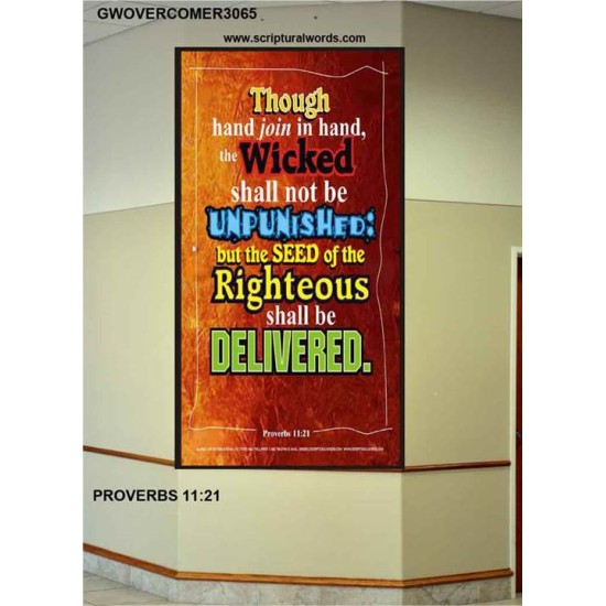 THE RIGHTEOUS SHALL BE DELIVERED   Modern Christian Wall Dcor Frame   (GWOVERCOMER3065)   