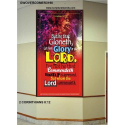 WHOM THE LORD COMMENDETH   Large Frame Scriptural Wall Art   (GWOVERCOMER3190)   "44X62"