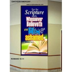 WHOSOEVER BELIEVETH   Acrylic Glass Frame Scripture Art   (GWOVERCOMER3297)   "44X62"