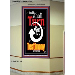 TURN TO YOU FOR A TESTIMONY   Framed Lobby Wall Decoration   (GWOVERCOMER3354)   "44X62"