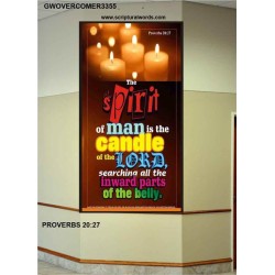 THE SPIRIT OF MAN IS THE CANDLE OF THE LORD   Framed Hallway Wall Decoration   (GWOVERCOMER3355)   
