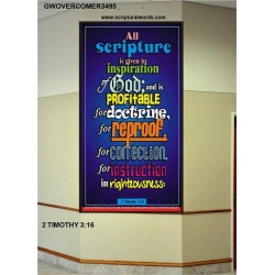 ALL SCRIPTURE   Christian Quote Frame   (GWOVERCOMER3495)   
