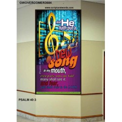 A NEW SONG IN MY MOUTH   Framed Office Wall Decoration   (GWOVERCOMER3684)   