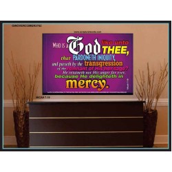 WHO IS LIKE UNTO THEE   Custom Frame Bible Verse   (GWOVERCOMER3702)   "62x44"