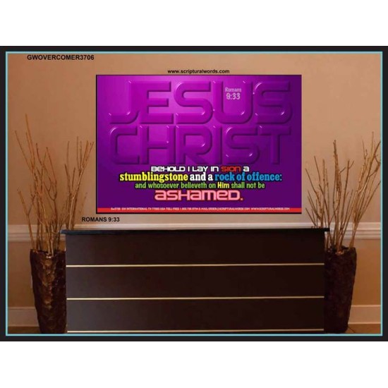 WHOSOEVER BELIEVETH ON HIM SHALL NOT BE ASHAMED   Custom Frame Inspiration Bible Verse   (GWOVERCOMER3706)   