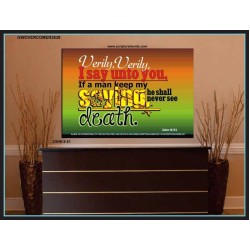 VERILY VERILY   Scripture Art Prints Framed   (GWOVERCOMER3838)   "62x44"