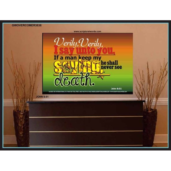 VERILY VERILY   Scripture Art Prints Framed   (GWOVERCOMER3838)   