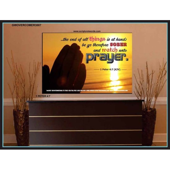 WATCH AND PRAY   Christian Wall Art Poster   (GWOVERCOMER3887)   