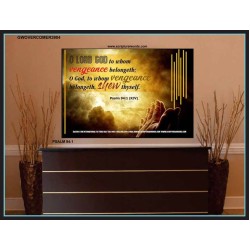 VENGEANCE BELONGS TO GOD   Acrylic Glass Frame Scripture Art   (GWOVERCOMER3904)   "62x44"