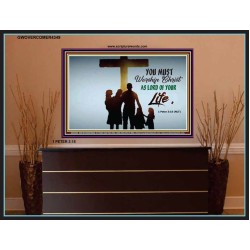 WORSHIP CHRIST   Christian Framed Art   (GWOVERCOMER4349)   "62x44"