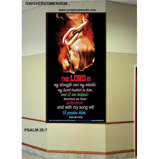 WITH MY SONG WILL I PRAISE HIM   Framed Sitting Room Wall Decoration   (GWOVERCOMER4538)   