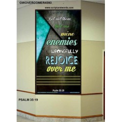 WRONGFULLY REJOICE OVER ME   Frame Bible Verses Online   (GWOVERCOMER4593)   