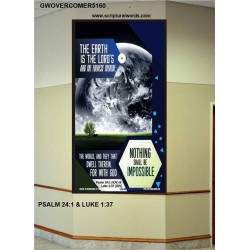 THE WORLD AND THEY THAT DWELL THEREIN   Bible Verse Framed for Home   (GWOVERCOMER5160)   