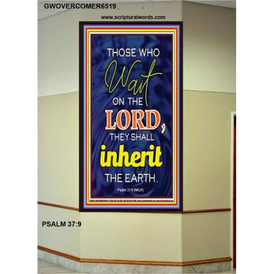 WAIT ON THE LORD   contemporary Christian Art Frame   (GWOVERCOMER6519)   