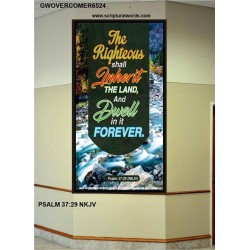THE RIGHTEOUS SHALL INHERIT THE LAND   Contemporary Christian Poster   (GWOVERCOMER6524)   