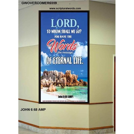 WORDS OF ETERNAL LIFE   Biblical Art Acrylic Glass Frame    (GWOVERCOMER6559)   