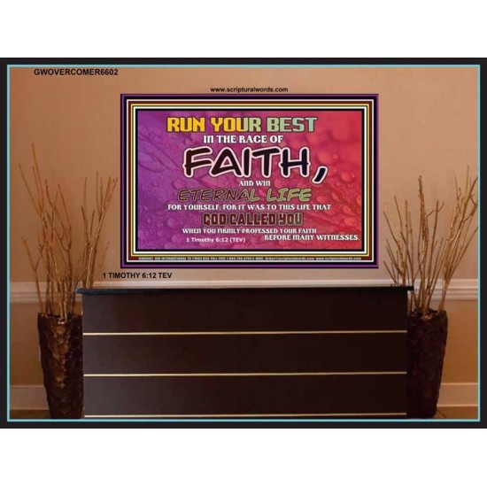 WIN ETERNAL LIFE   Inspiration office art and wall dcor   (GWOVERCOMER6602)   