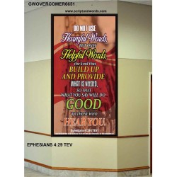 WATCH YOUR WORDS   Bible Scriptures on Love Acrylic Glass Frame   (GWOVERCOMER6651)   "44X62"