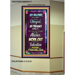 WORK OUT YOUR SALVATION   Christian Quote Frame   (GWOVERCOMER6777)   "44X62"