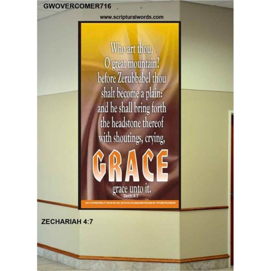 WHO ART THOU O GREAT MOUNTAIN   Bible Verse Frame Online   (GWOVERCOMER716)   