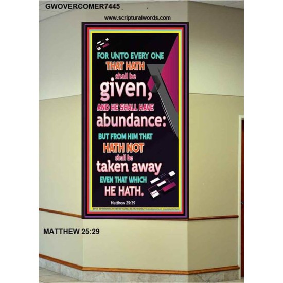 ABUNDANCE   Bible Verses Framed for Home Online   (GWOVERCOMER7445)   