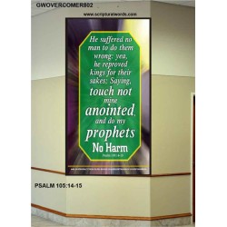 TOUCH NOT MINE ANOINTED   Bible Verse Wall Art Frame   (GWOVERCOMER802)   "44X62"