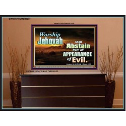 WORSHIP JEHOVAH   Large Frame Scripture Wall Art   (GWOVERCOMER8277)   "62x44"
