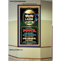 WORTHY IS THE LAMB   Framed Bible Verse Online   (GWOVERCOMER8494)   