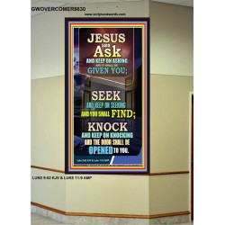ASK SEEK AND KNOCK   Christian Artwork Acrylic Glass Frame   (GWOVERCOMER8630)   