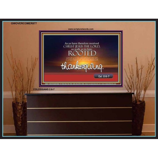 ABOUNDING THEREIN WITH THANKGIVING   Inspirational Bible Verse Framed   (GWOVERCOMER877)   
