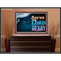 WITH ALL YOUR HEART   Framed Religious Wall Art    (GWOVERCOMER8846L)   "62x44"