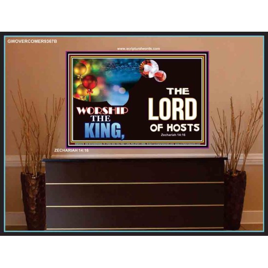 WORSHIP THE KING   Inspirational Bible Verses Framed   (GWOVERCOMER9367B)   