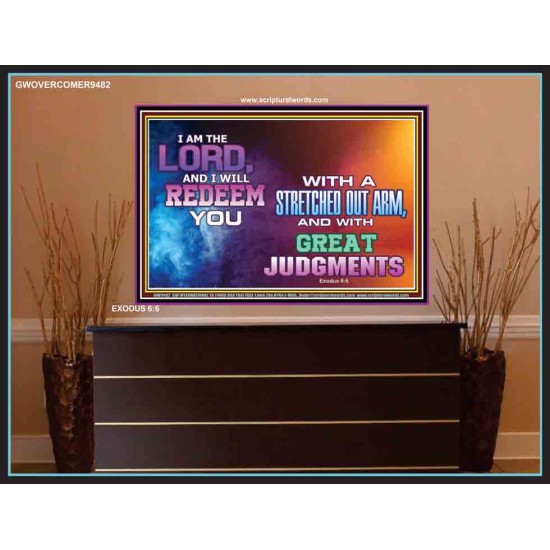 A STRETCHED OUT ARM   Bible Verse Acrylic Glass Frame   (GWOVERCOMER9482)   